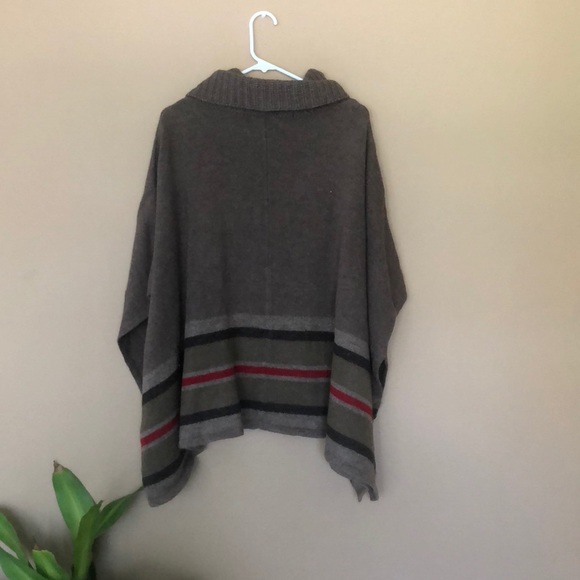 Loft brown and red sweater cape - Picture 6 of 7